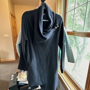 Garnet Hill Boiled Wool Asymmetrical Coat